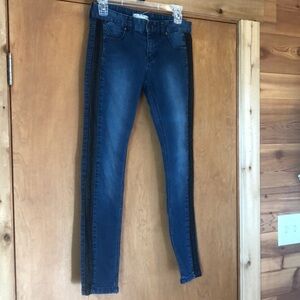 Free People faux leather striped jeans